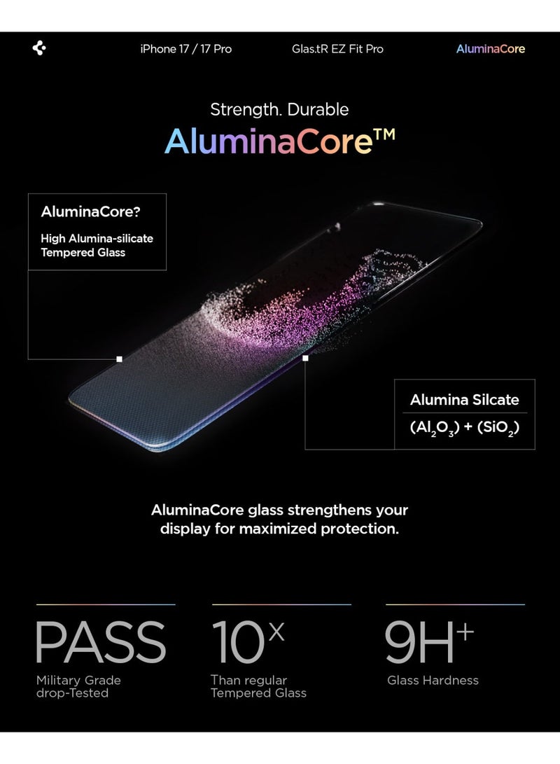 Spigen GLAStR EZ Fit PRO iPhone 17 PRO Screen Protector | iPhone 17 | iPhone 16 PRO Premium Tempered Glass [Aluminum-Enhanced Durability] Impact resistance [2 PACK] - Image 5