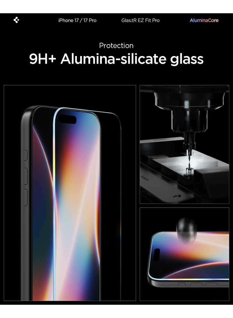 Spigen GLAStR EZ Fit PRO iPhone 17 PRO Screen Protector | iPhone 17 | iPhone 16 PRO Premium Tempered Glass [Aluminum-Enhanced Durability] Impact resistance [2 PACK] - Image 4