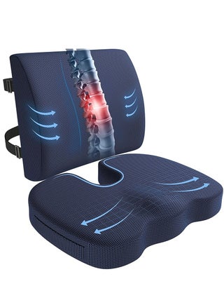 Chair Cushion, Lumbar Support Pillow with Memory Foam, Seat Cushion for Office Chair and Car(Blue) - pzsku/ZA38AB1F159F2D0F213B1Z/45/_/1710580151/8dbf017e-5b56-4445-8b50-33a8c8c4a26c