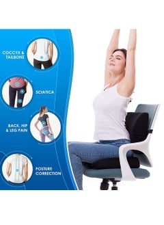 Arabest Chair Cushion, Lumbar Support Pillow with Memory Foam, Seat Cushion for Office Chair and Car(Blue)  - Image 5