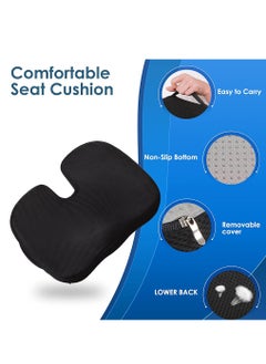 Arabest Chair Cushion, Lumbar Support Pillow with Memory Foam, Seat Cushion for Office Chair and Car(Blue)  - Image 4