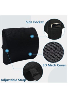 Arabest Chair Cushion, Lumbar Support Pillow with Memory Foam, Seat Cushion for Office Chair and Car(Blue)  - Image 3