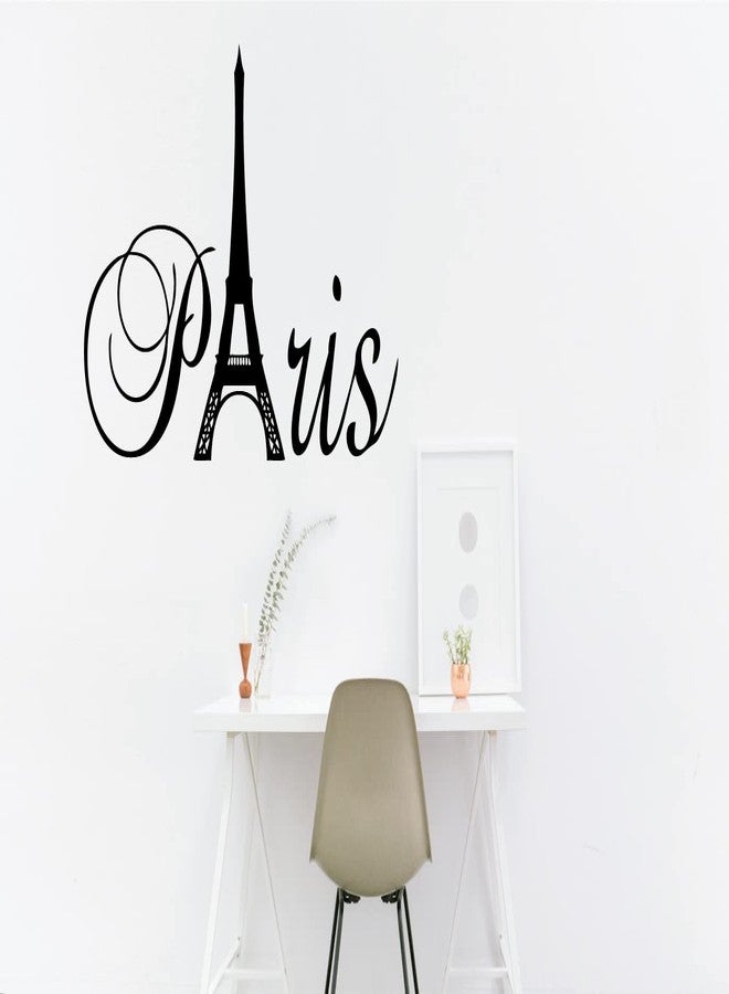 Decaltor Black 20" x 13" Paris Tower Girls Room Wall Decal Home Decor Vinyl Black - Image 4