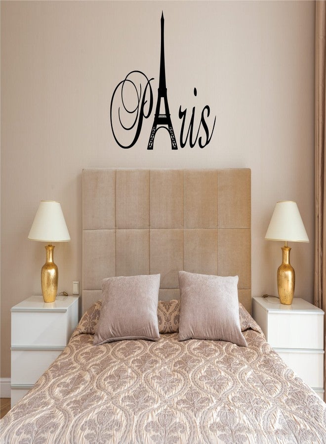 Decaltor Black 20" x 13" Paris Tower Girls Room Wall Decal Home Decor Vinyl Black - Image 2