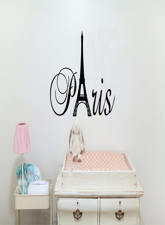 Decaltor Black 20" x 13" Paris Tower Girls Room Wall Decal Home Decor Vinyl Black - Image 3