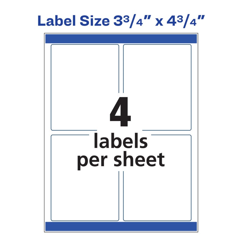 Avery Printable Shipping Labels with Sure Feed, 3.75" x 4.75", White, 100 Blank Mailing Labels (6878) - Image 5