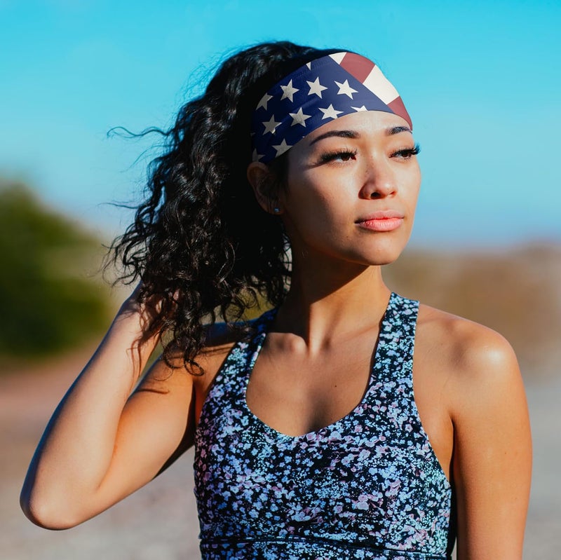 Suddora Country Flag Headbands, Wide National Flag Headbands for Sports Events, Non-Slip Fabric Sweatbands for Soccer, Tennis, Workout, Costume - Image 5