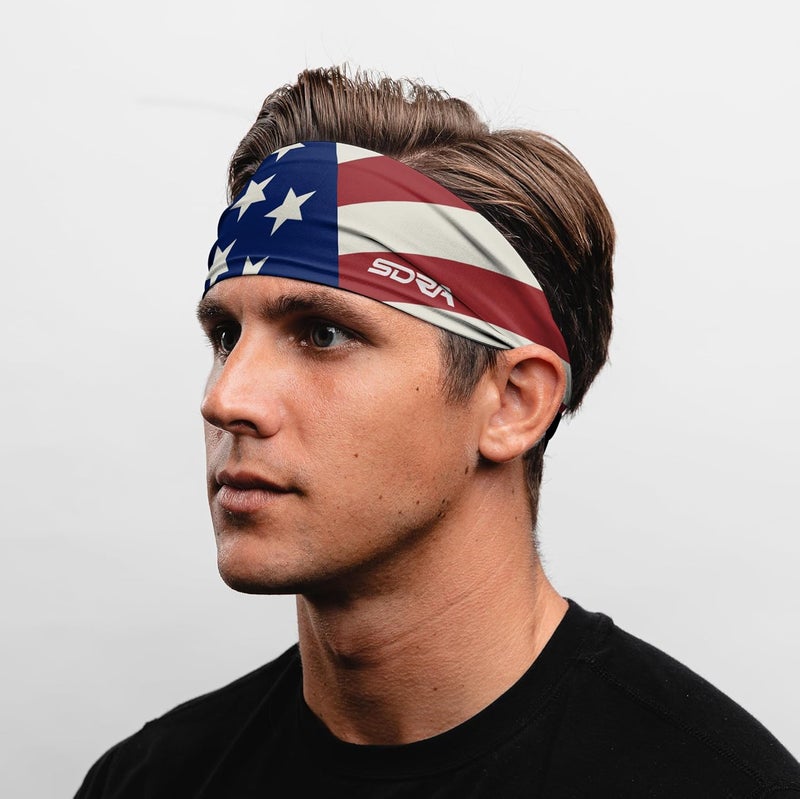 Suddora Country Flag Headbands, Wide National Flag Headbands for Sports Events, Non-Slip Fabric Sweatbands for Soccer, Tennis, Workout, Costume - Image 2