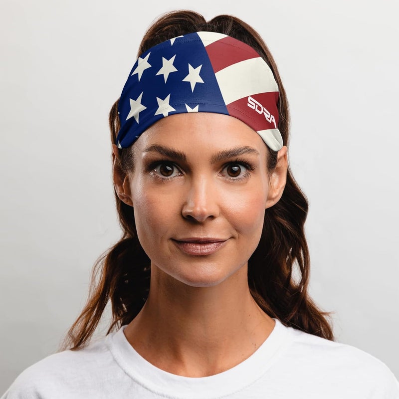 Suddora Country Flag Headbands, Wide National Flag Headbands for Sports Events, Non-Slip Fabric Sweatbands for Soccer, Tennis, Workout, Costume - Image 3