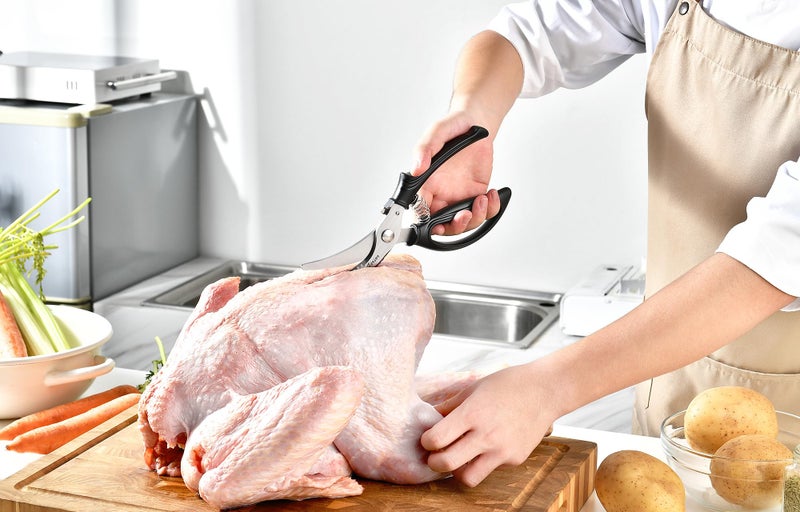 Gerior Heavy Duty Poultry Shears - Kitchen Scissors for Cutting Chicken, Poultry, Game, Meat - Chopping Vegetable - Spring Loaded - Image 2