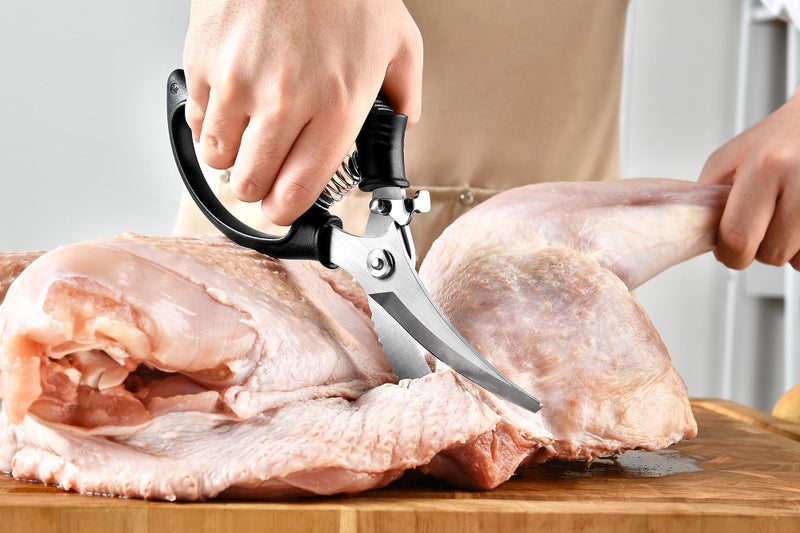 Gerior Heavy Duty Poultry Shears - Kitchen Scissors for Cutting Chicken, Poultry, Game, Meat - Chopping Vegetable - Spring Loaded - Image 5