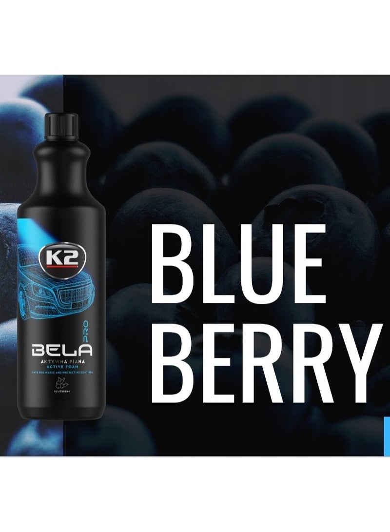 K2 BELA PRO Active Foam Car Shampoo Neutral pH Snow Foam Cleaner Safe for Wax Ceramic Coating Sealant Paintwork Pre Wash Thick Foam Blueberry Scent Professional Car Wash Concentrate - Image 5