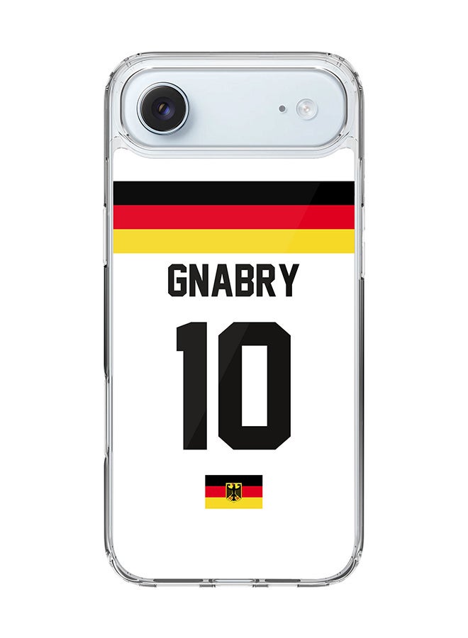Stylizedd Classic Clear MagSafe Case for iPhone 17 Air , Hybrid Soft Case Flexible Edges Anti Drop TPU PC Gel Thin Transparent Cover [ Designed for iPhone 17 Air ] - Football Team - Germany, Player Name - Gnabry