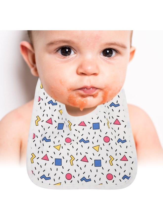 Thoraya Cotton Bibs Newborn Baby Toddler Bib Burp Cloth Soft Snap Bib(Tangram)  - Image 2