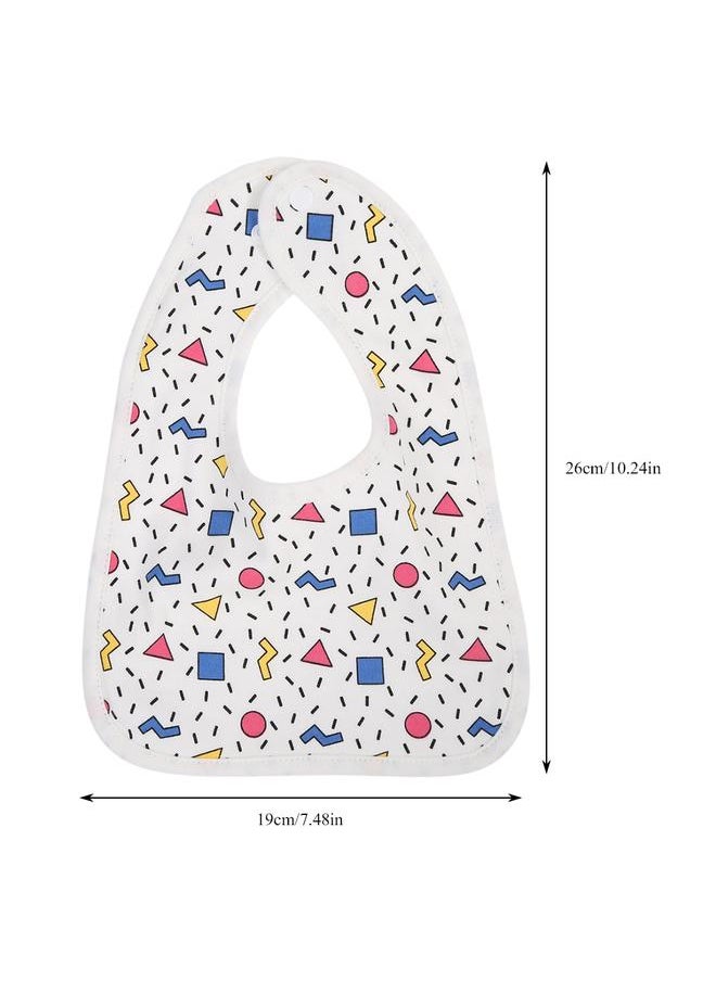 Thoraya Cotton Bibs Newborn Baby Toddler Bib Burp Cloth Soft Snap Bib(Tangram)  - Image 5