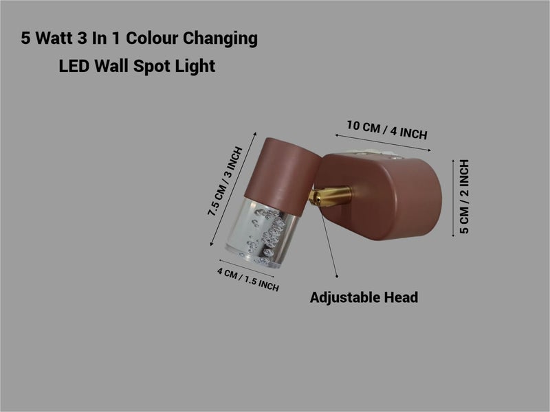 FILLISKA® 3 in 1 Single Wall spot/Picture/Display/Mirror Light with Adjustable Head and Colour Changing Function (BlackGold-685) - Image 3