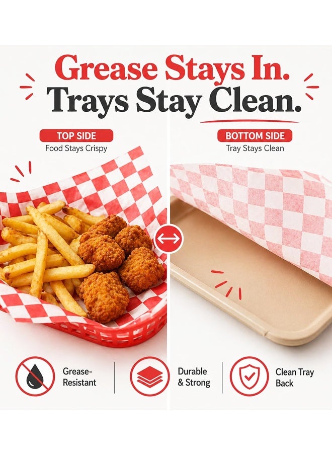 7x7 Inch Red White Checkered Grease Resistant Wax Paper Food Sandwich Basket Liner For BBQ Picnic Festival(100PCS) - Image 3