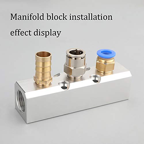 NACX 7 Way Pneumatic Manifold Air Distribution Block, G1/2 Supply Port, G1/4-Inch Output Port, Aluminum Alloy - Image 5