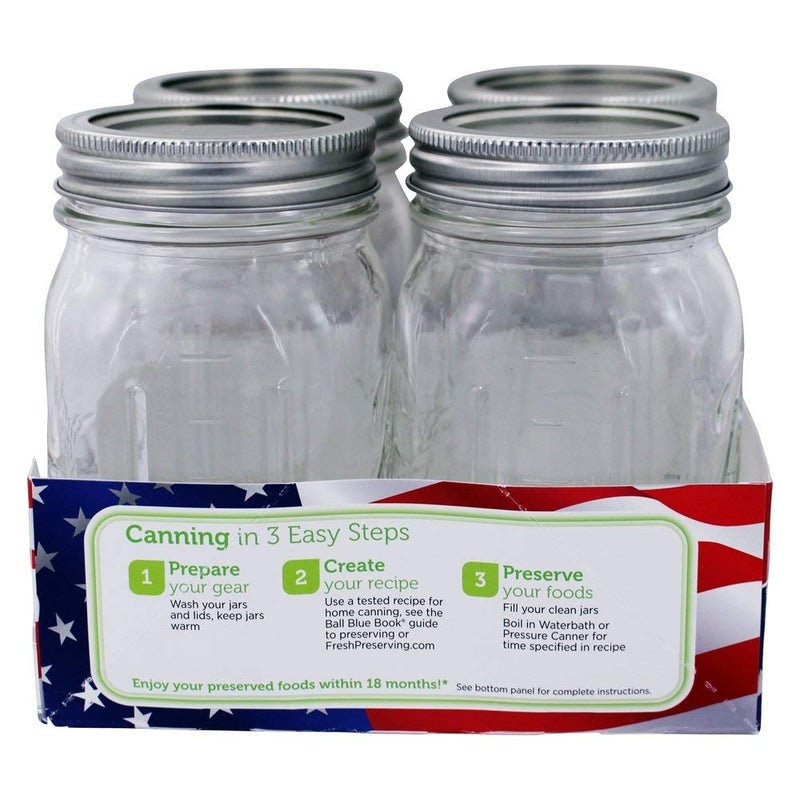 Ball Keepsake USA Stars and Stripes Regular Mouth Canning Jars 1 pt. 4 pk - Image 4