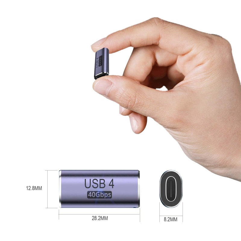 TFAK 3pack usbc Female to Female Adapter - USB C Coupler with 240W Fast Charging & 40Gbps Data Transfer, Type c Extender with 8k@60hz Video, Compatible for MacBook, ipad, Thunderbolt 4/3 - Image 4
