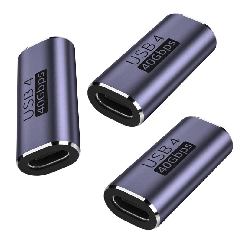TFAK 3pack usbc Female to Female Adapter - USB C Coupler with 240W Fast Charging & 40Gbps Data Transfer, Type c Extender with 8k@60hz Video, Compatible for MacBook, ipad, Thunderbolt 4/3 - Image 1