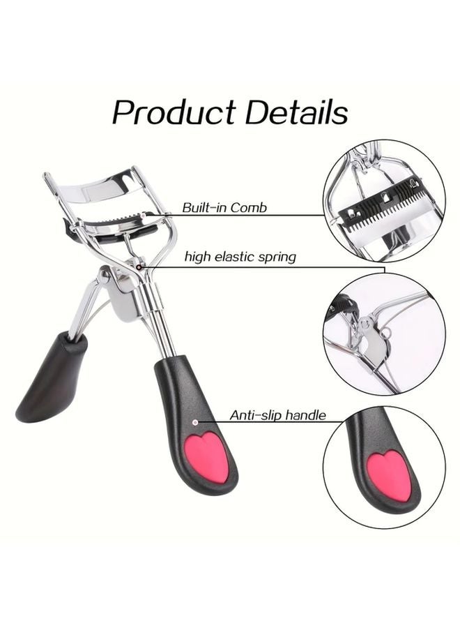 13 Piece Set Black Red Eyelash Eyebrow Care Kit With Curler Brushes Combs - Image 4