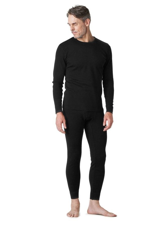 LAPASA Men's 100% Merino Wool Base Layer Thermal Underwear Set Top and Bottom M31 (1. Lightweight Black,M), 1. Lightweight Black 1 Set, M - Image 1