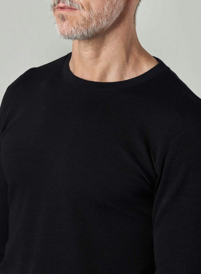 LAPASA Men's 100% Merino Wool Base Layer Thermal Underwear Set Top and Bottom M31 (1. Lightweight Black,M), 1. Lightweight Black 1 Set, M - Image 3