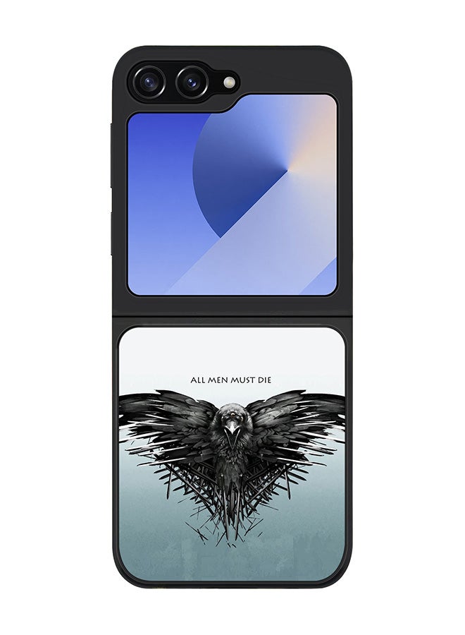 Stylizedd Rugged Black edge case for Samsung Galaxy Z Flip6, Slim fit Soft Case Flexible Anti Drop TPU Gel Thin Cover -  GOT All Men Must Die - Image 1