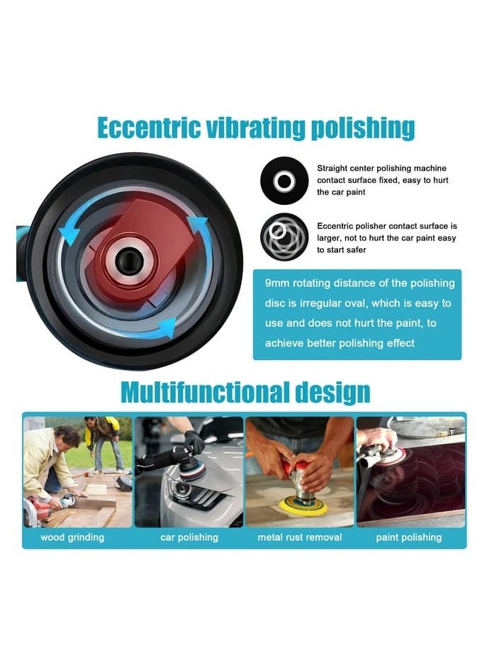 Generic - Electric Car Polisher Machine 1250V with Adjustable Sandpaper, Wool Pad, Sponge Pad, Cloth Bonnet Pad and 8 Gears Speed Polish Waxing Tools for Car, Furniture, Shoes Accessories - Image 1