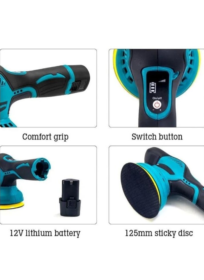 Generic - Electric Car Polisher Machine 1250V with Adjustable Sandpaper, Wool Pad, Sponge Pad, Cloth Bonnet Pad and 8 Gears Speed Polish Waxing Tools for Car, Furniture, Shoes Accessories - Image 1