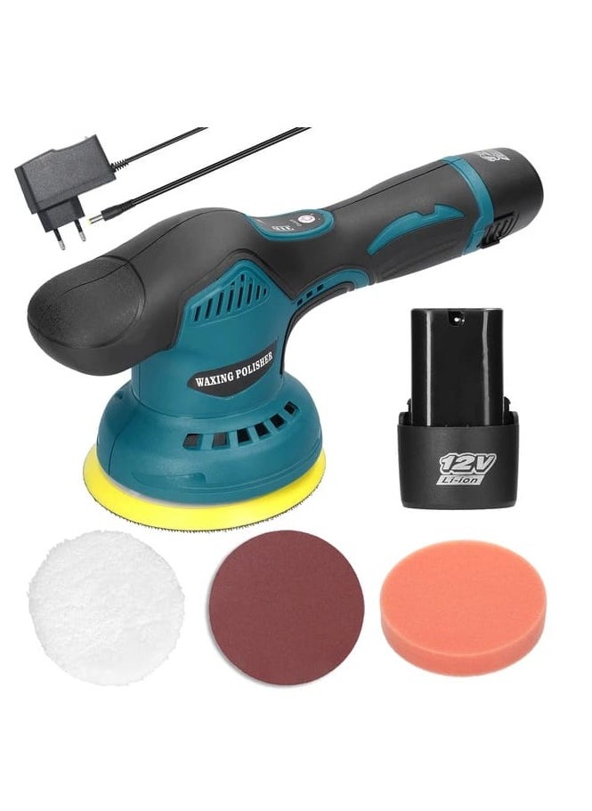 Generic - Electric Car Polisher Machine 1250V with Adjustable Sandpaper, Wool Pad, Sponge Pad, Cloth Bonnet Pad and 8 Gears Speed Polish Waxing Tools for Car, Furniture, Shoes Accessories - Image 1