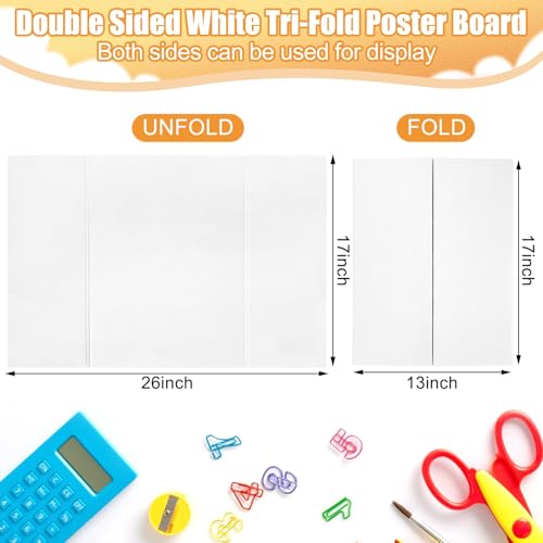 Xnewtwo 2 Pack Small Trifold Poster Board 26 x 17 White Corrugated Project Boards for Science Fairs School Projects and Event Displays - Image 3