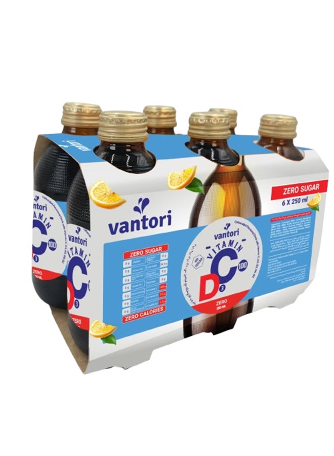 Vantori Zero Vitamin C + D Drink, Orange Flavor Zero Sugar,Immunity Booster Beverage with Refreshing Taste  250ml Pack of 6 - Image 2