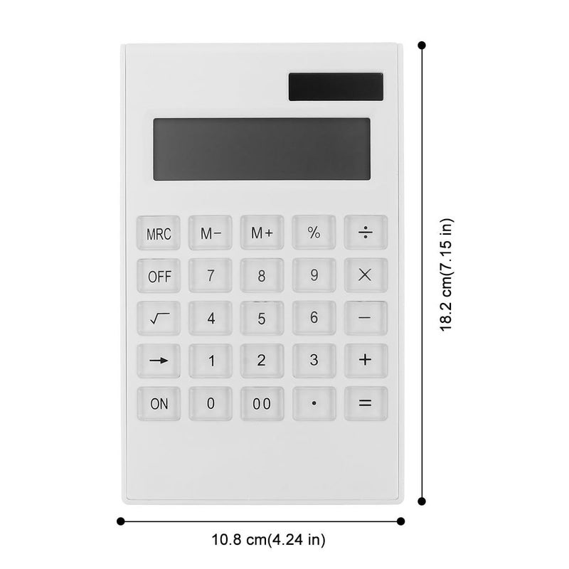 Ultrathin Solar Calculator Large Buttons Basic Electronic Office No Battery - Image 3