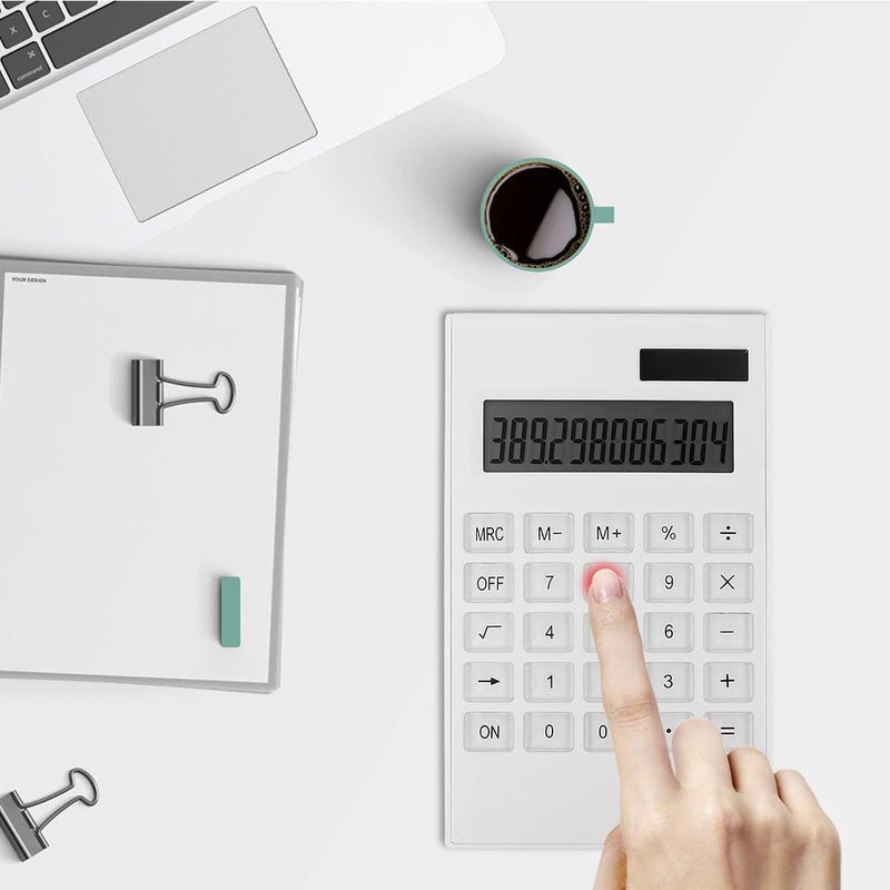 Ultrathin Solar Calculator Large Buttons Basic Electronic Office No Battery - Image 5