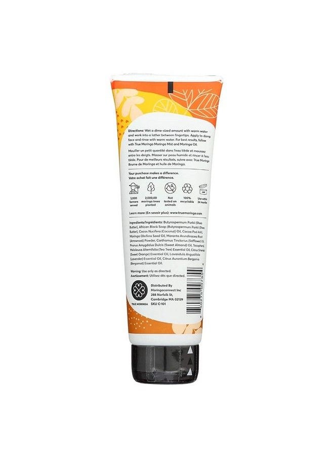 true moringa - Magic African Black Soap With Shea Butter Facial Cleanser Organic Detox Face Wash With Moringa Oil 100% Natural Moisturizing & Cleansing Soap 4 Fl Oz - Image 1