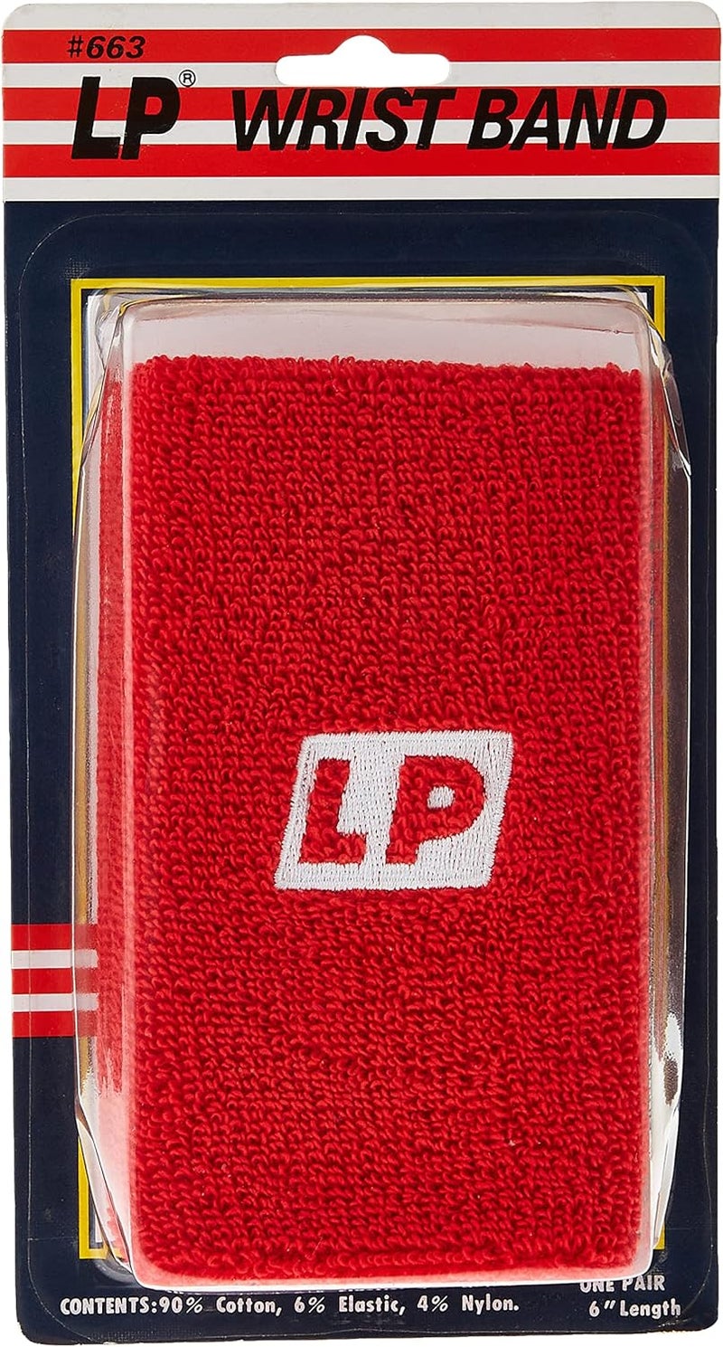 LP Support 663 Sweat Wrist Bands Pair, Red