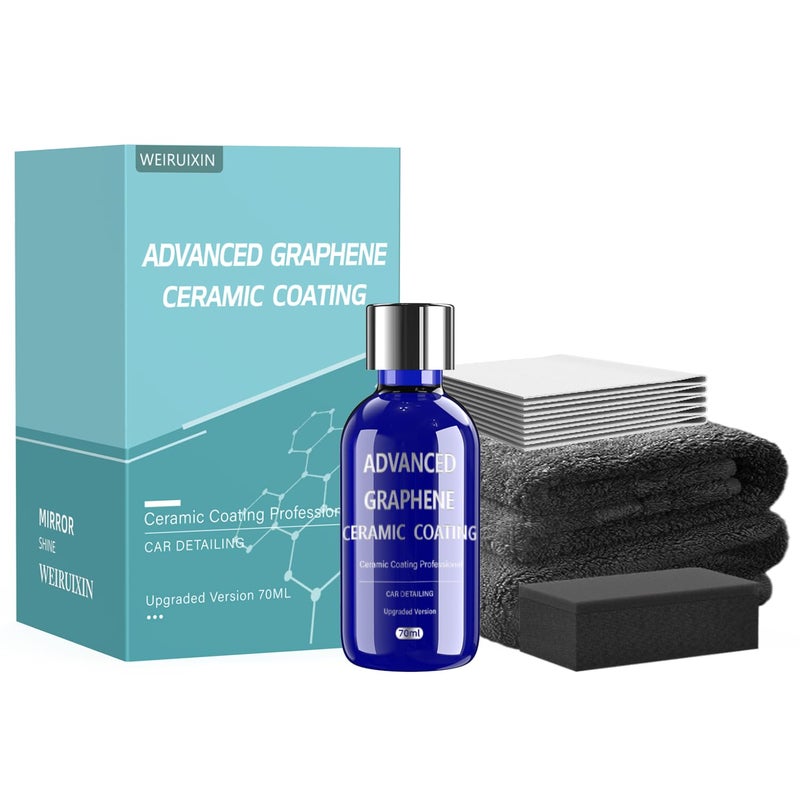 Odor resistant Advanced Graphene Ceramic Coating for Cars(70ML),12H Graphene Coating for Auto Car Detailing,10+ Years of Long Lasting Car Protection,Gloss Hydrophobicty Anti Scratch Simple practical structure - Image 1