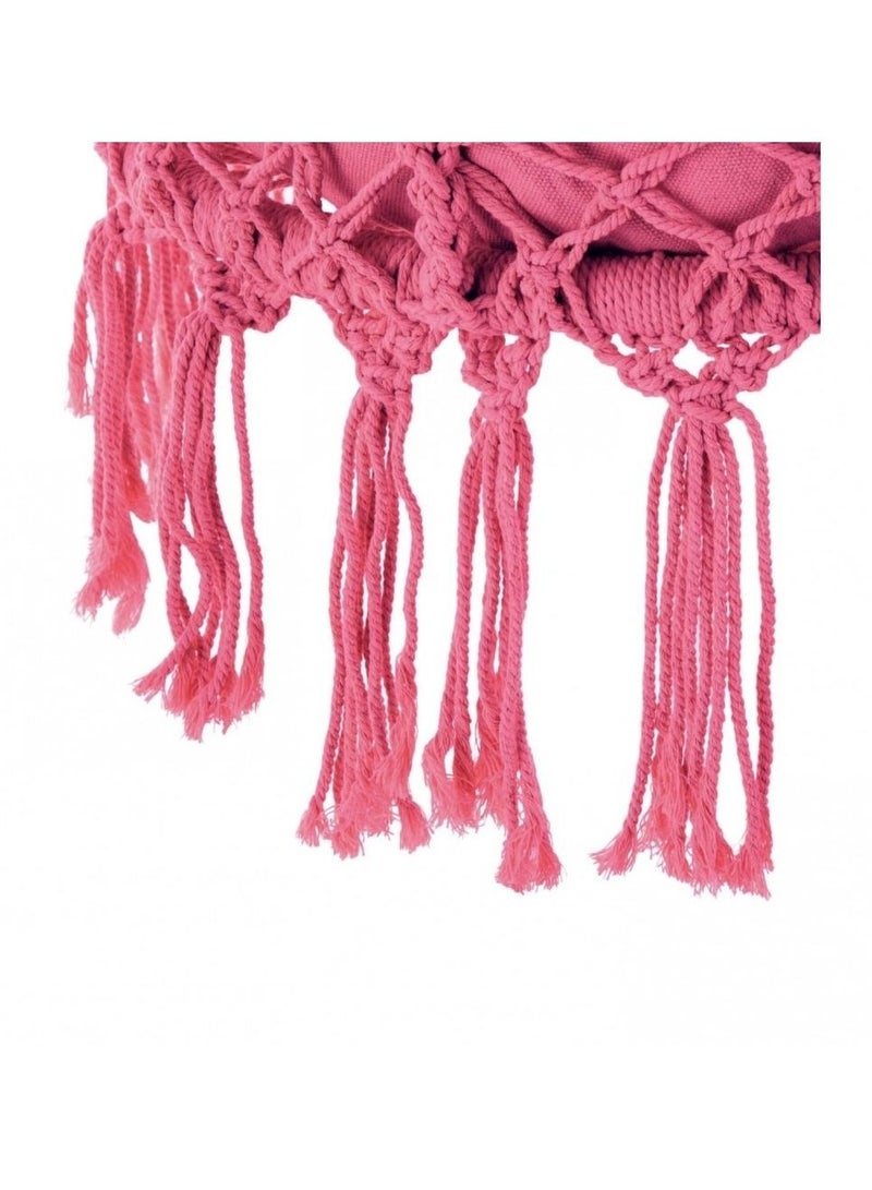 DubaiGallery كرسي أرجوحة دائري خارجي داخلي في السكن الجامعي غرفة النوم الفناء للأطفال والبالغين أرجوحة معلقة كرسي أمان فردي (اللون: وردي) - Image 4