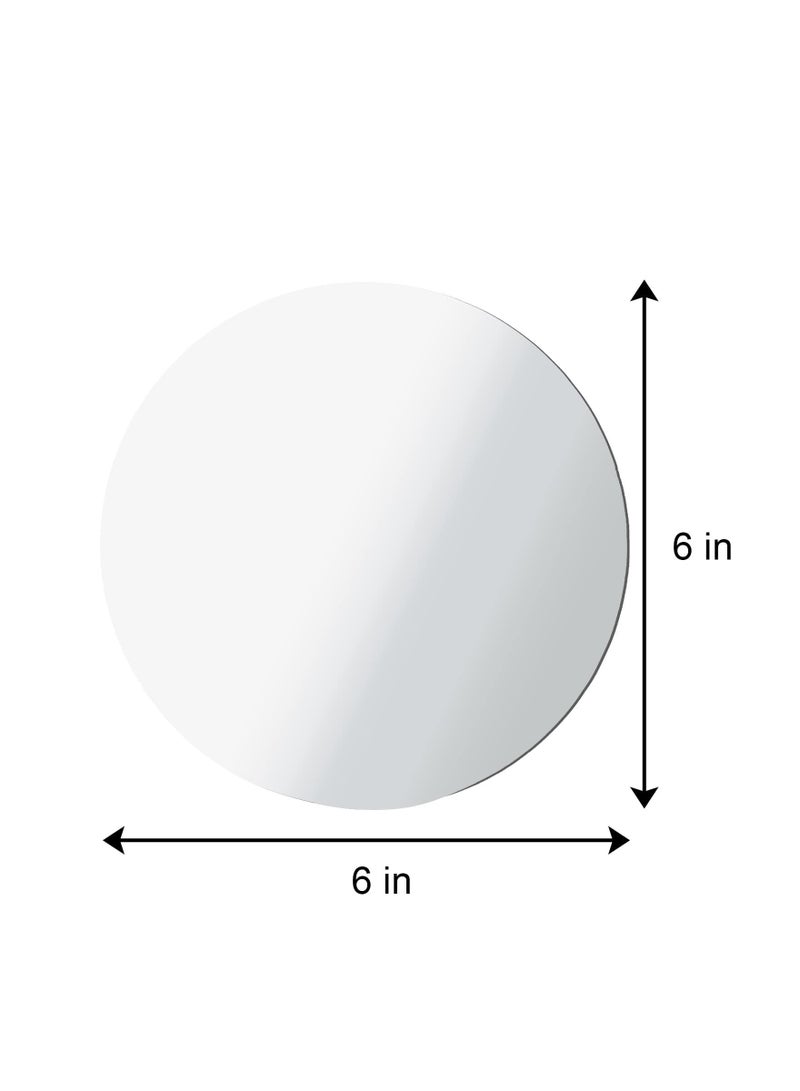 Luckam 25 Pieces Round Mirror Tiles, 6 Inches Round Mirrors Trays Glass Mirror Circles for Wedding Table Centerpieces, DIY Crafts, Framing, Mosaic and Home Decorations - Image 5