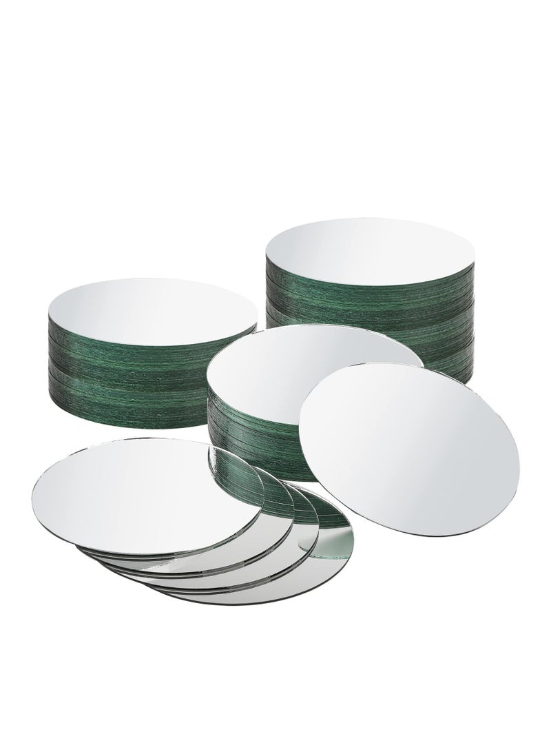 Luckam 25 Pieces Round Mirror Tiles, 6 Inches Round Mirrors Trays Glass Mirror Circles for Wedding Table Centerpieces, DIY Crafts, Framing, Mosaic and Home Decorations - Image 1