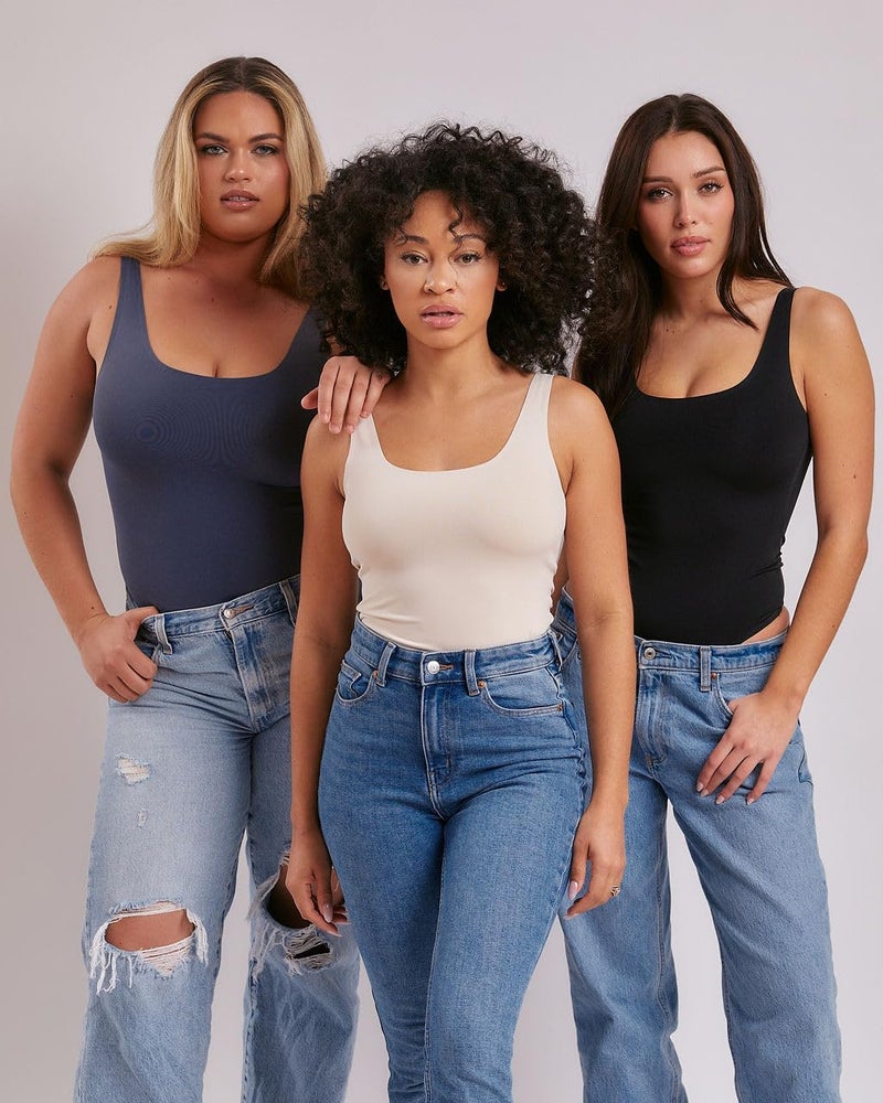 Almere Everyday Essential Double Lined Basic Tank Bodysuit for Women (Blue, X Small) - Image 2