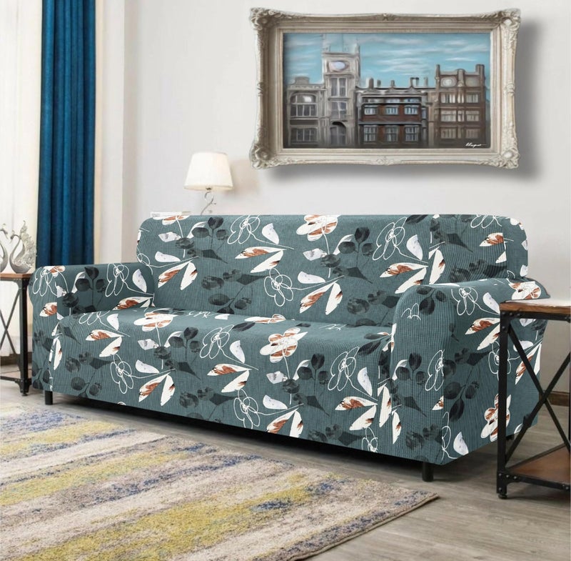 Warmland Fitted Three Seater Polyester Sofa Cover Big Elasticity for Couch Flexible Stretch Sofa Slipcover (Green, 185-230 cm) - Image 2