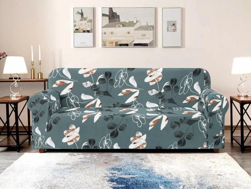 Warmland Fitted Three Seater Polyester Sofa Cover Big Elasticity for Couch Flexible Stretch Sofa Slipcover (Green, 185-230 cm) - Image 1