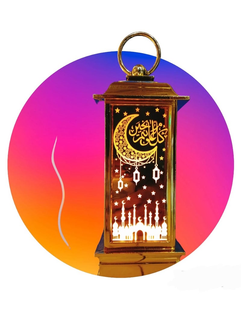 فانوس زينة العيد ورمضان باللون الذهبي - Image 4