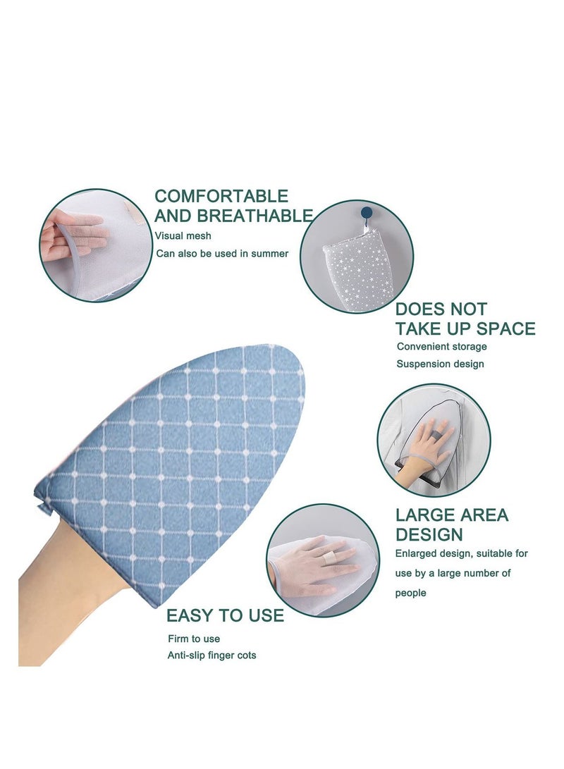 Y&D Garment Steamer Ironing Glove, Waterproof Heat Resistant Anti Steam Mitt with Finger Loop, Complete Care Protective Steaming Accessories for Clothes (Blue)  - Image 3