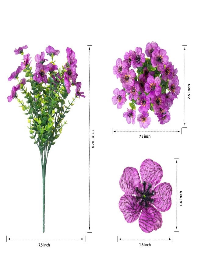 florisso Artificial Fake Plants Flowers for Outdoor Outside Summer Decoration, 12 Bundles Faux UV Resistant Look Real Silk Purple Daisy for Porch Patio Home Window Box Yard Garden Planter - Image 5