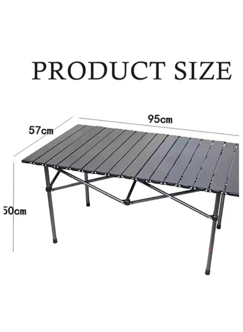 Generic Outdoor Camping Folding Table，Lightweight Folding Table with Aluminum Table Top and Carry Bag, Easy to Carry, 95×57×50cm  - Image 3