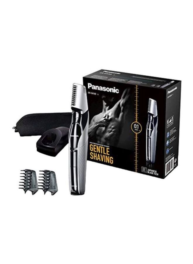 Panasonic Body Trimmer With 3 Attachments Electric Razor For Men For Gentle Skin, For Wet And Dry Shaving, Hair Trimmer For Head And Body Er-Gk60 Silver - Image 2